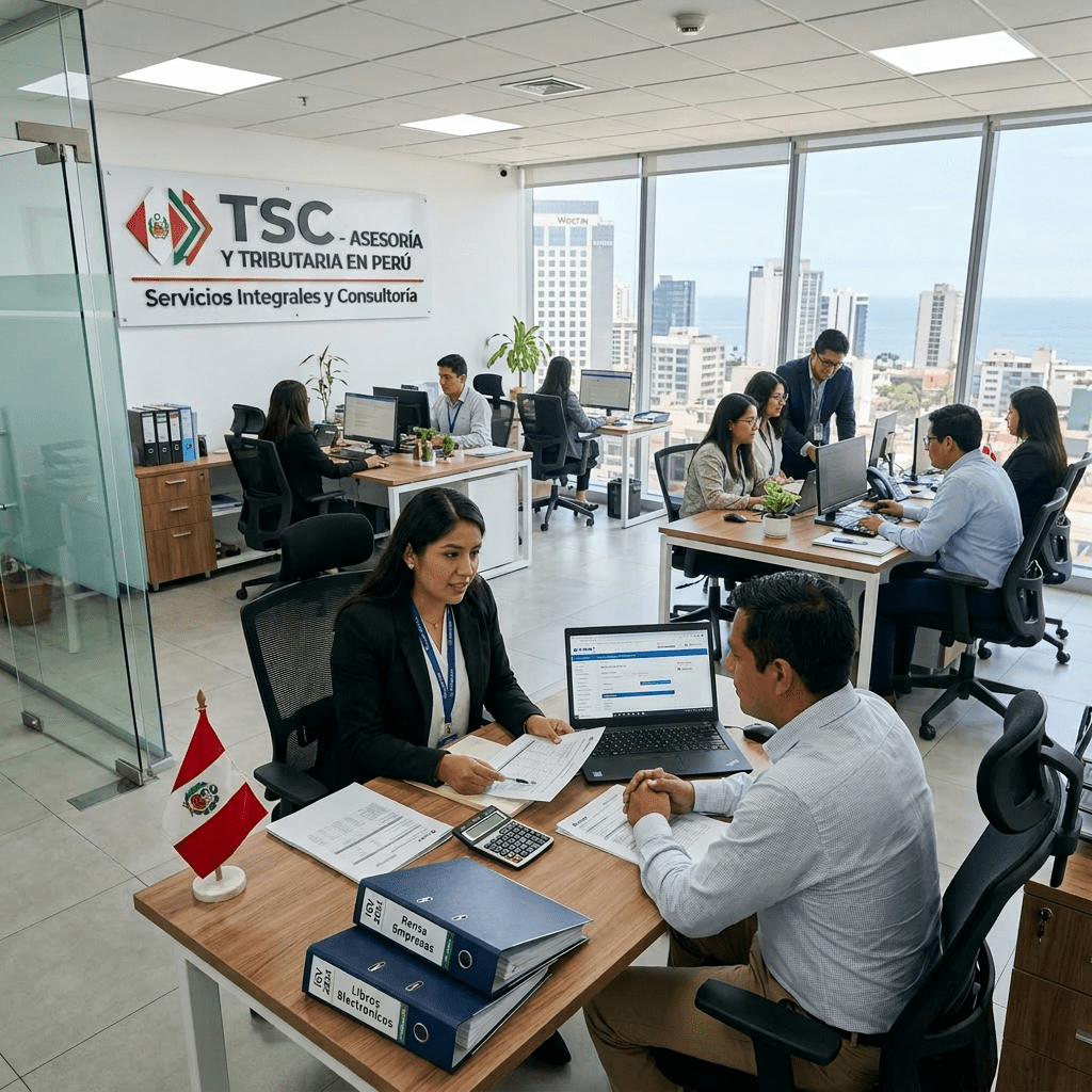 Office with professionals working and discussing tax advisory services